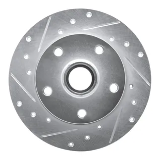 R1 Concepts EDZ-73017L Brake Rotor Drilled and Slotted Silver